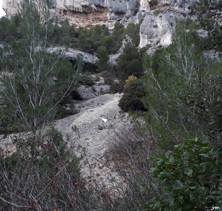 Érosion massif calcaire pierrier cailloutis