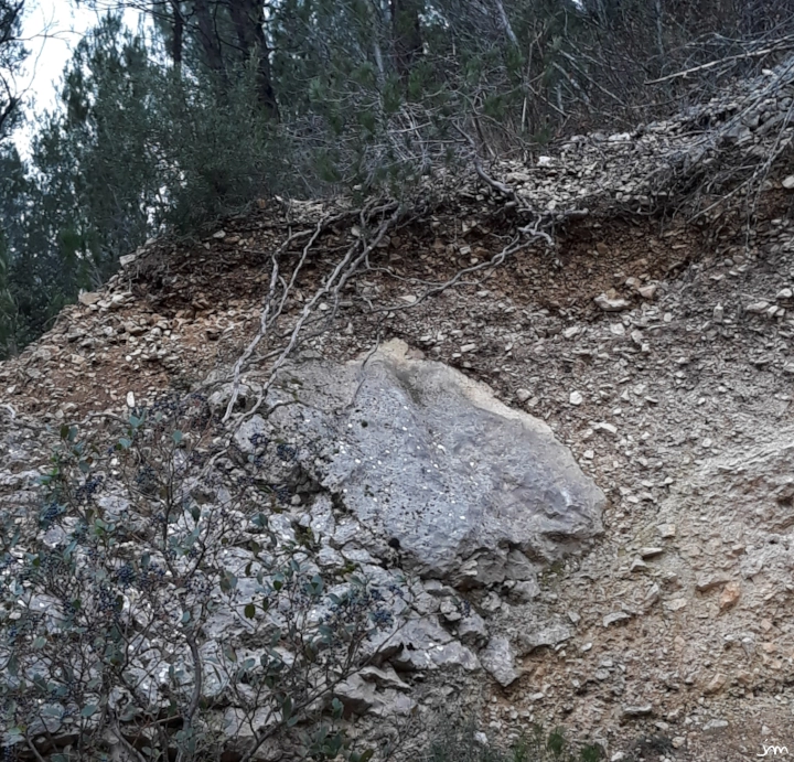 Sédimentation perturbée cailloutis sol rouge méditerranéen