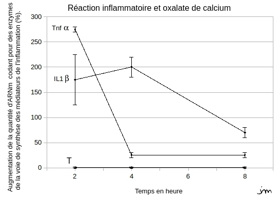 Réaction inflammatoire et oxalate de calcium oxalate interleukine TNF inflammation